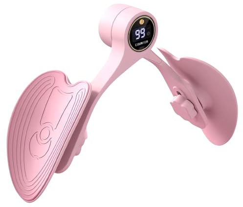 Pelvic Floor Strengthener for Women with 360° Rotation, Smart Display & Counter - Thigh Master & Inner Thigh Exerciser for Postnatal Recovery, Muscle Toning & Core Strength (Pink)