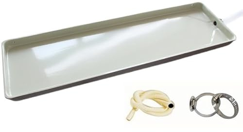 Condensate Drain Pans Galvanized Iron, Central Air Conditioner Fan Coil Drain Pan, Air Conditioner Drip Pan with Drain Tubing, Oil Drip Pans(26x83x4cm/10x33x2in)