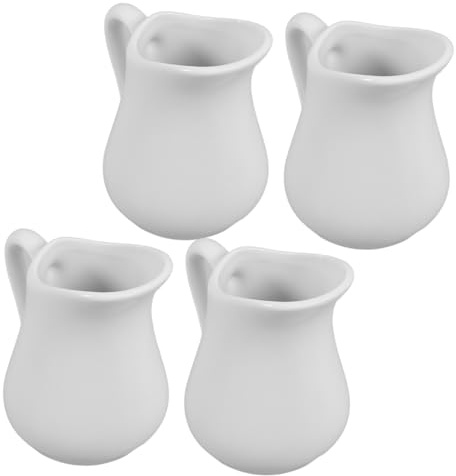 VALICLUD 4 pezzi Ceramic Milk Pitcher per Latte Leggera e Facile da Versatile per Latte Crema e Salse Materiale e Stabile per Uso Quotidiano