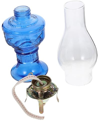 TOPPERFUN Vintage Kerosinlampe Glas Öllampe Dekorative Petroleumlampe Retro Stil Hohe Hitzebeständigkeit Feine Verarbeitung Wohn Außenbereich Balkon Garten Buddhistische Räume Geeignet