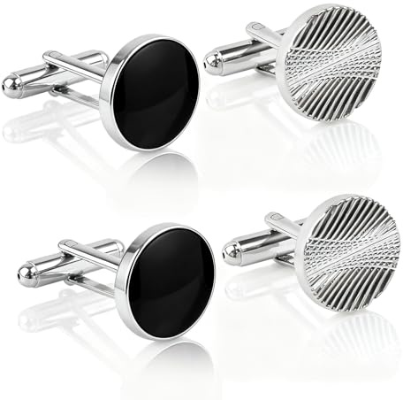 HattusaShield 2 Pairs Bouton de Manchette Homme, Classiques À La Mode Rétro Manchette Liens, pour Costume Chemise De Mariage Cadeau De Graduation Affaires