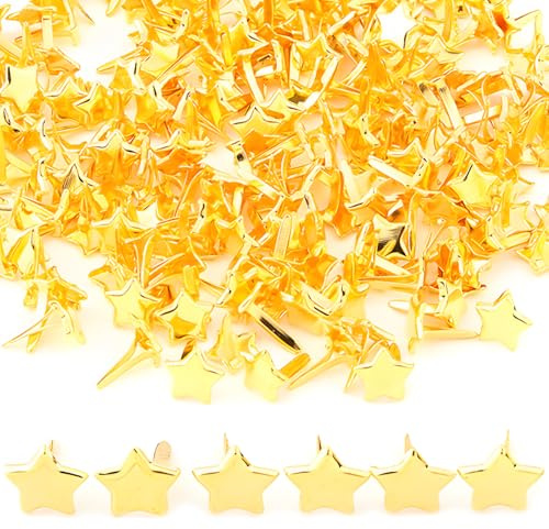 YAOYYG 100 Stück Mini Sterne Brads Musterklammern (Golden)