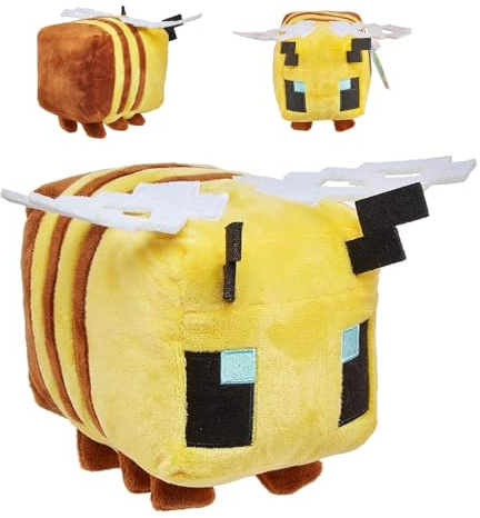 Lotvic Biene Kuscheltier, 20 cm Kuscheltiere Klein, Bienenplüsch Stofftier Kissen Plüschtier, Perfektes Kuschelkissen und Geschenk, Videospiel-inspiriertes Sammlerspielzeug Geschenk für Mädchen Junge