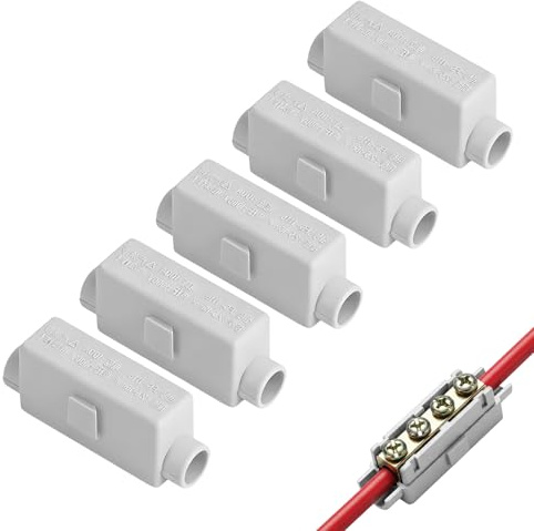 Klemmen 2 Polig, Durchgangsverbinder für 2,5-16mm² Kabel, 100A 1000V Hauptleitungsabzweigklemme mit ABS Gehäuse, Klemmblock für Deckenleuchten, Schalter und Elektroinstallation