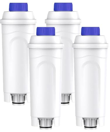 Cartuchos de filtro de agua blanda compatibles con cafeteras Delonghi DLSC002 DLSC002 5513292811 CFL-950 SER 3017 ECAM ESAM ETAM Series(4 pieces)