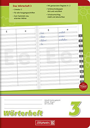 BRUNNEN Wörterheft | A5, Lineatur 3, 28 Blatt, grün