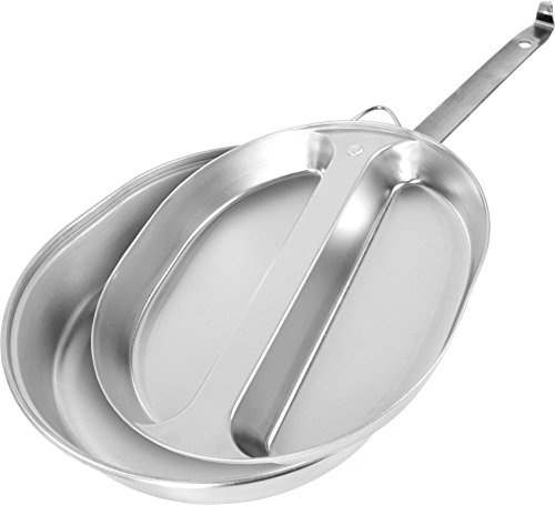 US Camping Edelstahl Kochgeschirr 2 teilig Silber ONESIZE
