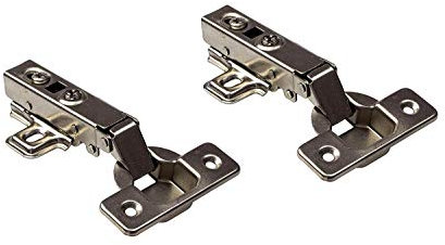 Gedotec Charniere Porte Placard Cuisine - Charnière Invisible en Acier Nickelé avec Plaque, Ouverture d'Angle à 110°- Fermeture Amortisseur - Meuble de Cuisine, Armoire de Bureau - 35 mm - 1 Paire
