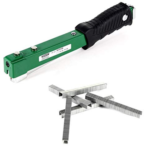 Prebena HFPF09 Hefthammer für Heftklammern Type PF von 6-9 mm + Prebena PF09CNK Heftklammern Typ PF 5000 Stück 9 mm verzinkt