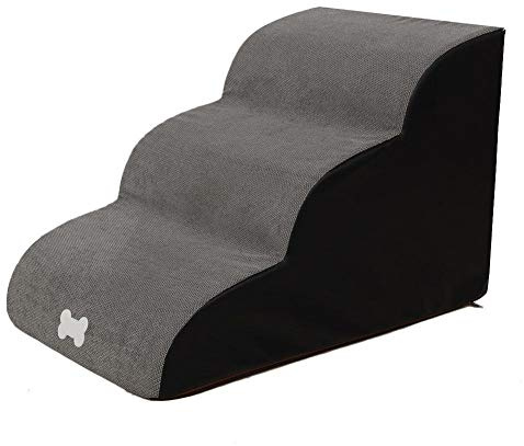 didatecar Hundetreppe 3 Tier Für Kleine Hunde Für Bett Haustiertreppe katzentreppe mit Plüschbezug Pet Walk Treppe Leiter rutschfest Für Katzenhund Kleines Älteres Tier Easy Climb Assistance Slope