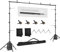 2,6 x 3 M Support de Toile de Fond + 8 Pcs Pince, Support de Fond Réglable avec 2 Sacs de Sable et 1 Sac de Transport pour Portrait Photo Studio Vidéo