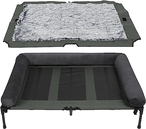 BingoPaw Brandina per cani Taglia Grande XXL: Letto per cani Lettino Rialzato da Campeggio Cuccia cane Interno Esterno per animali domestici fino a 40 kg Con bordo per Estate Inverno 130x90x18cm
