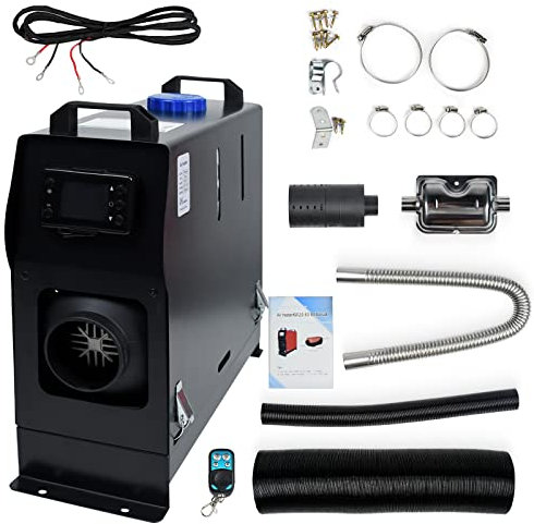 TRMLBE Standheizung Diesel 8KW, 12V Auto Luft Heizung Lufterhitzer Dieselheizung Innenraum mit Fernbedienung, LCD-Schalter für RV Boote LKW Wohnmobil Bus (Typ C, Schwarz + Schwarz LCD)