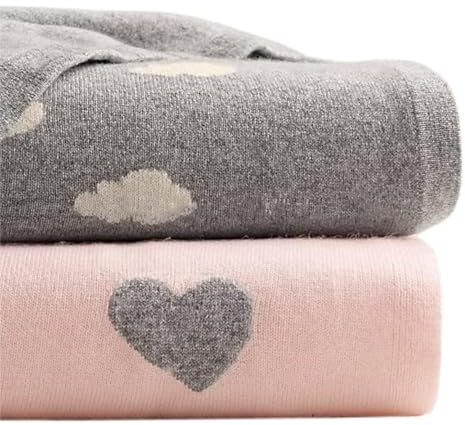 Natureville Merino Wolle Kaschmir Babydecke - Kleinkind Unisex Wolldecken - 4-Jahreszeiten Puckdecke - Erstausstattung für Neugeborene - Geschenke zur Geburt - Rosa - 100 x 80 cm