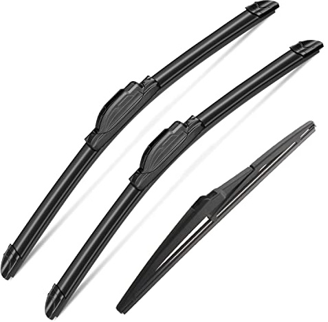 3Pcs Windshield Wipers for Mazda 3 2014 2015 2016 2017 2018 Mazda-3, Original Equipment Premium All Weather Wiper Blades for My Car- - 24/18/12A (Pack of 3) J- HOOK