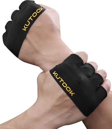 KUTOOK Fitnesshandschuhe Herren Kraftsport Krafttraining Handschuhe Damen Gym Gloves Women Sporthandschuhe Griffpolster Trainingshandschuhe Schwarz S