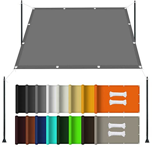 Tenda per Terrazzo Rettangolare Impermeabile 1.4 x 1.8 m, Tenda Ombreggiante Rettangolare Resistente, Tende da Sole a Caduta Rettangolari per Giardino Balcone Terrazza, Grigio Chiaro