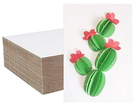 zmybcpack 50 Pack 8.5x11 inch White Corrugated Cardboard Sheets
