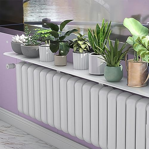 UVCMDUI Heizkörperregal Ohne Stanzen, 40-120cm Universal Heizkörperverkleidung, Staubdichtes Heizungsverkleidung Weiß für Heimbüro Küche Schlafzimmer Wohnzimmer,75cm