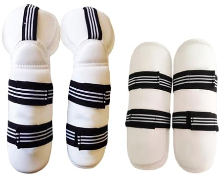 Schutzausrüstung, Taekwondo-Schutz, Verstellbarer Gummigurt, gepolsterter Schutzschutz für Unisex-Erwachsene und Kinder, MMA-Kampfspiel, Bein- und Armschützer S