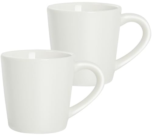 YINUOWEI 4.2oz Espresso Cups Set of 2, Ceramic Coffee Mugs Demitasse Cups, Small Espresso Mugs for Shot of Coffee, Tea Cups with Handles, Gift for coffee Lovers - White