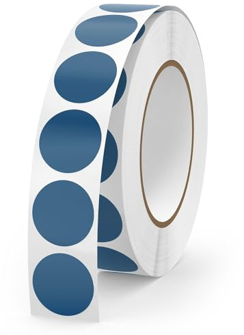 YIKIADA 1000 Stück Blau Klebepunkte 13 mm Selbstklebend Punktaufkleber Runde Etiketten Rolle Markierungspunkte