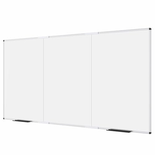 VIZ-PRO Großes magnetisches Whiteboard, faltbar, trocken abwischbar, 244 x 122 cm, Wandmontage, Whiteboard für Schule, Büro und Zuhause, 2,4 x 1,2 m