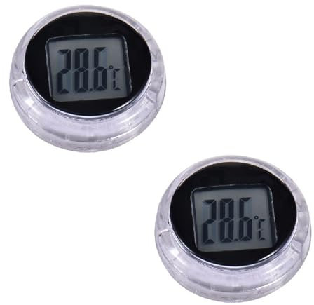 2-teiliges Digitales Wasserdichtes Lenker-Thermometer, Rundes Aufklebbares Armaturenbrett-Thermometer
