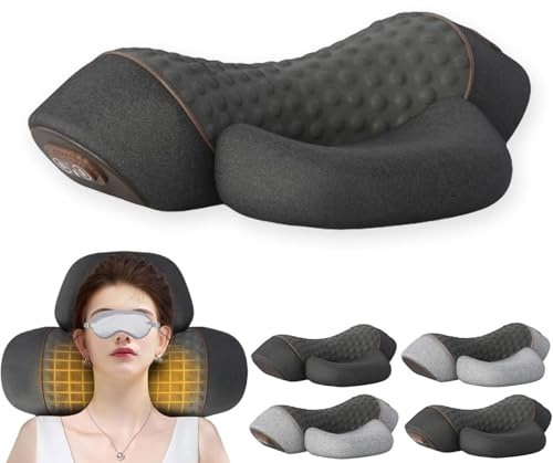 Callixe Thera Pillow Massage, Beheiztes Massage Nackenkissen, Ergonomisches Massagekissen für Nacken, Einstellbares Memory-Schlafkissen (Massage/Heißkompresse/Airbag-Traktion) (Schwarz)