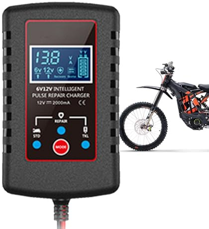 Erhaltungsladegerät für Autobatterie, 12-V-Autobatterieladegerät | 6V- und 12V-Erhaltungsladegerät und Desulfator,Ultradünner intelligenter LCD-Batteriewartungshalter für Motorräder, intelligente Batt