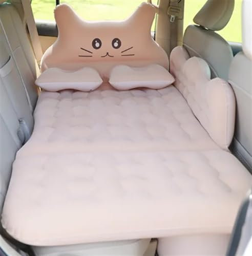 AcarKing Luftmatratze Auto 135 * 80cm Auto Luftmatratze Hinten Luftbett Auto Aufblasbares Bett Reise Auto Aufblasbare Matratze SUV Universal Aufblasbare Kissen Auto Zubehör(Beige)