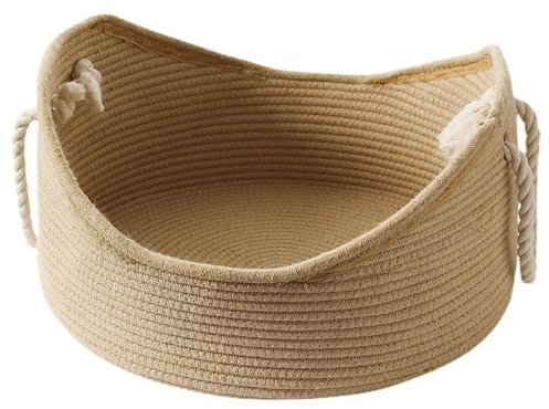 WYLFYJP Geflochtenes Katzenkorbbett, Katzenkratzbett, Haustierbett für Hauskatzen, Kätzchen, Gewebtes Katzenbett für Haustiere (50 cm x 20 cm)
