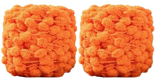 2 Rolle Puffy Color Baby Deckengarn, Grobe Wolle Deckengarn Stricken Handstrickgarn Strickgarn Häkeln Pom-pom-garn Handgestricktes Garn Gehäkeltes Pullover Mützen Pullover Decken Schals