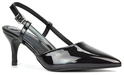 Women's Stiletto Heel Court Shoes Ladies Slingback Closed Pointed Toe Elegant Evening Heeled Sandals 3-8