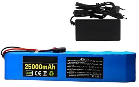 Batterie de vélo électrique 48 V 25 Ah, batterie de vélo électrique 13S3P, batterie au lithium étanche pour vélo électrique avec chargeur, pour moto et scooter T+DC