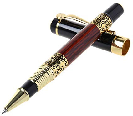 Luxus Kugelschreiber Aus Metall Holzimitat Geprägtes Muster Tintenroller Büro S