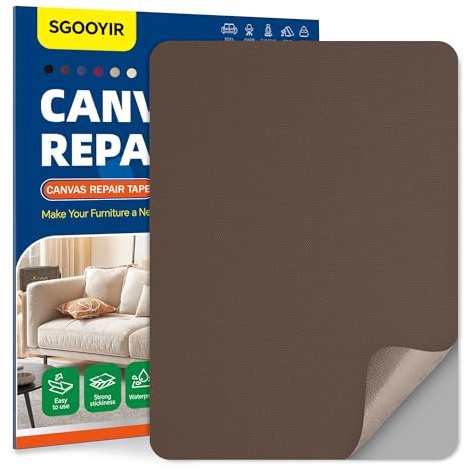 Canvas Repair Tape, Fabric Repair Tape Patch Kit Self-Adhesive Dark Brown