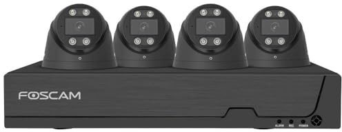 Foscam FN9108E-T4-2T Black Ethernet IP-Set pour caméra de surveillance8 canauxavec 4 caméras3840 x 2160 Pixels