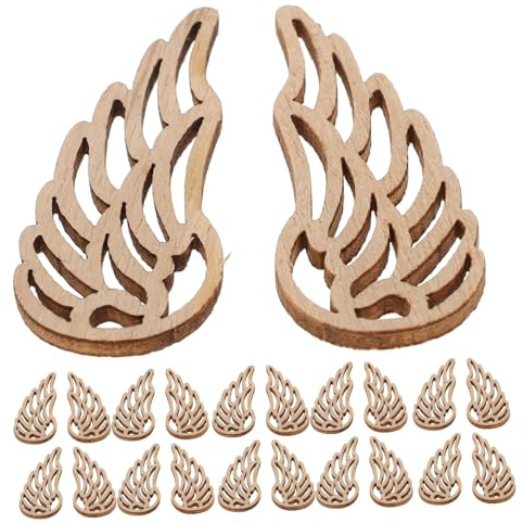 Découpes D’ailes D’ange en Bois 50 Pièces, Bricolage Décoratif | Bois Brut, Style Rustique Romantique Élégant, pour Projets DIY et Loisirs Créatifs de Noël