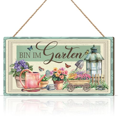 TOARTi Gartenschild Schild mit Spruch Wandschilder Bunte Wanddeko Vintage für Garten Deko Blumen Vintage Poster Wandkunst Dekor für Terrasse Garten Veranda