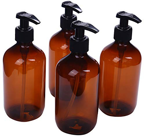 Cpolebev 4Pz Flacone da 500 Ml Pompa Trucco Bagno Liquido Bottiglia di Shampoo Dispenser da Viaggio Contenitore per Gel Doccia Un Sapone