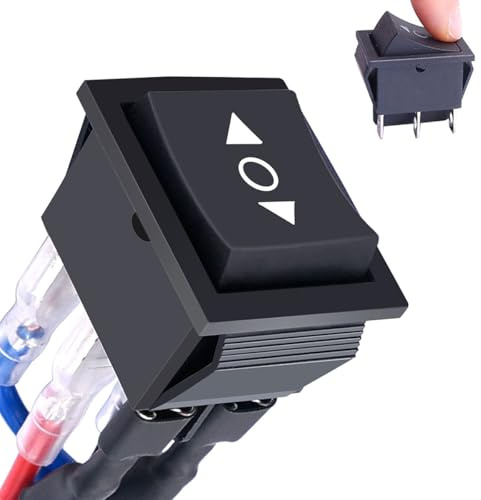 Momentanen Wippschalter, 12V Kippschalter Ein-Aus-Ein wippschalter 6 polig Automatikschalter Gleichstrommotor Latching Control Kippschalter 12V 10A Umsteller Auto Boot Wipptaster mit Kabel