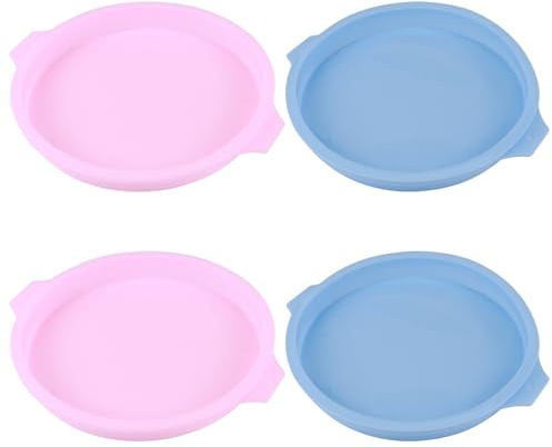 4 moldes de silicona para tartas, moldes para tartas de capas, moldes de silicona de 8 pulgadas para tartas de capas, rosa, azul