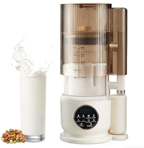 CIGAA Nut Milk Maker 1500ML with Noise-Insulating Cover – 8 in 1 Automatic Soy Milk Maker with Auto Clean and Heating – Includes Milk Frother Function
