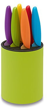 Ausonia 96427 Bloc Couteau Colorés Green Couteaux de Cuisine Coloré Set Couteau Cuisine Lot de Couteaux Multicolore
