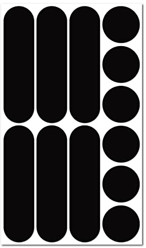 B REFLECTIVE, 12 Stück Kit universal retro reflektierende Aufkleber, Nacht Sicherheit Signalisierung Klebeband Reflektor, für Fahrrad/Kinderwagen/Motorradhelme/Motorrad/Spielzeug, Schwarz