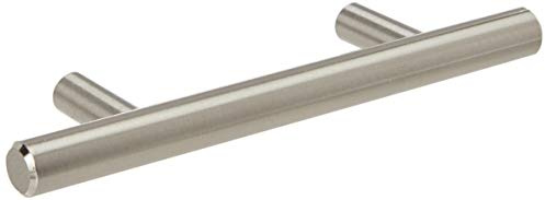 Flexzion 5 Stück Schrankgriffe, Möbelgriffe - 18cm, 128mm Bohrlochabstand Griffe für Küchenschränke, Solide Küchengriffe aus gebürstetem Edelstahl, Küchenschrank Türgriffe, Schubladengriffe, Silber