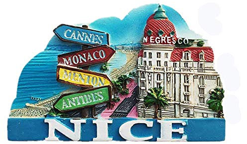 Aimant de réfrigérateur 3D Nice France souvenir de voyage collection cadeau décoration maison et cuisine autocollant magnétique Nice France Aimant de réfrigérateur