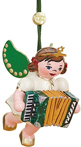 Hubrig Volkskunst Christbaumschmuck Engel mit Akkordeon - 6 cm
