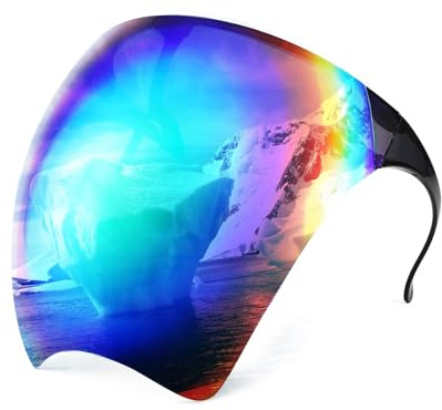 FEISEDY Gafas de Visera Futurista para Protección UV Gafas de Sol de Cara Completa Escudo de Visera Antiniebla para Mujer y Hombre B2781
